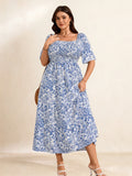 Blue White Floral