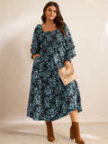 Black Blue Floral