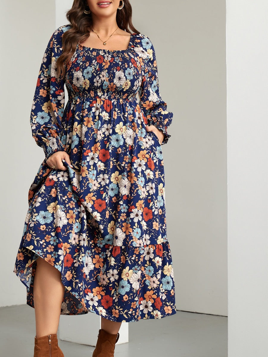 RWJ 6681 Multicolor Floral dress detail crop, 3:4
