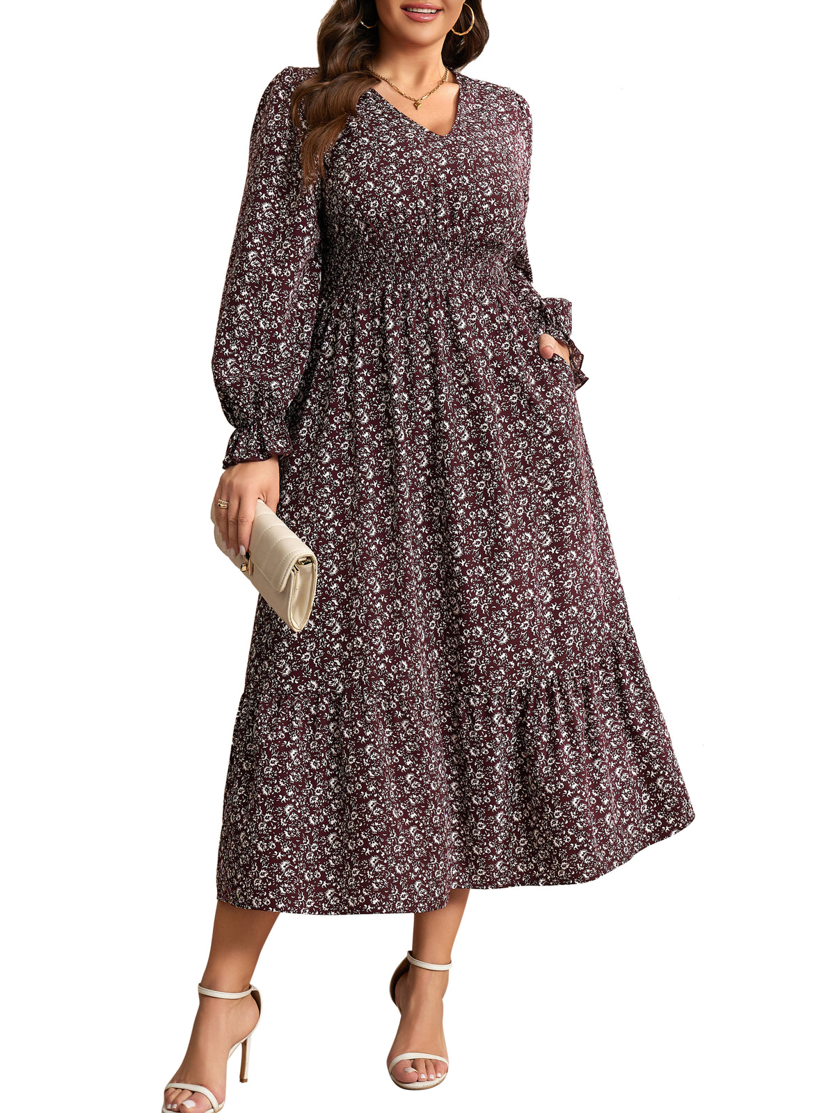 RWJ 6406 Floral Wine Red main image