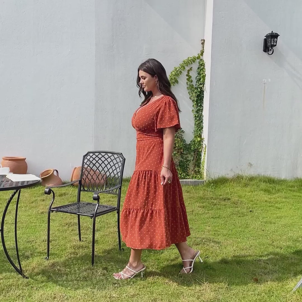RWJ 6747 Burnt Orange dress video