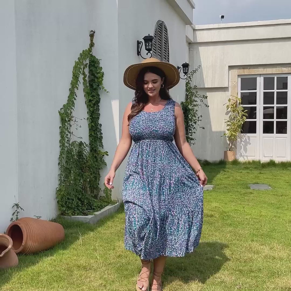 RWJ 6593 Green Purple Floral dress video