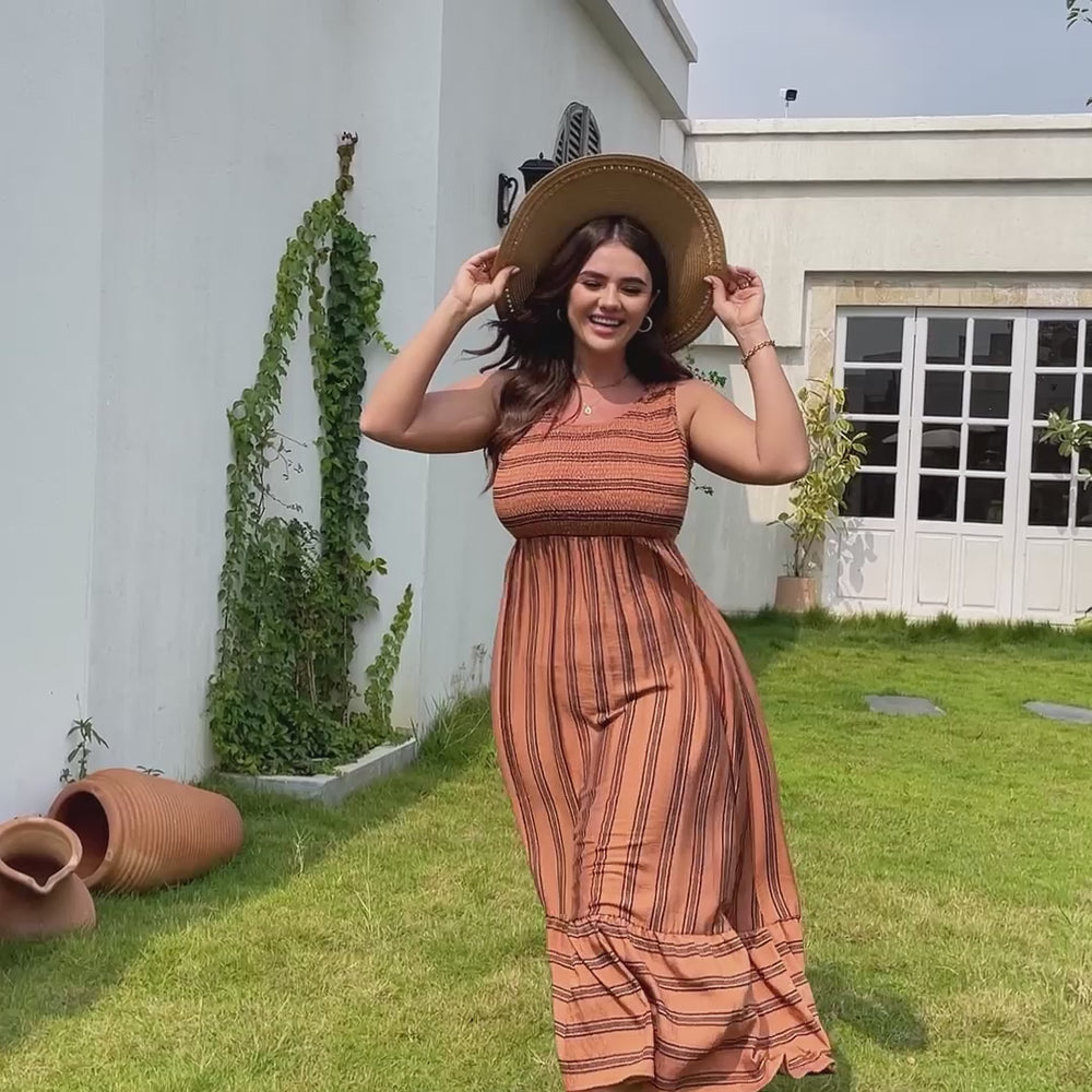 RWJ 6743 Burnt Orange dress video