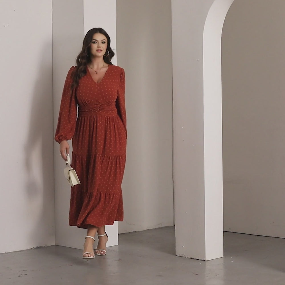 RWJ 6806 Burnt Orange dress video