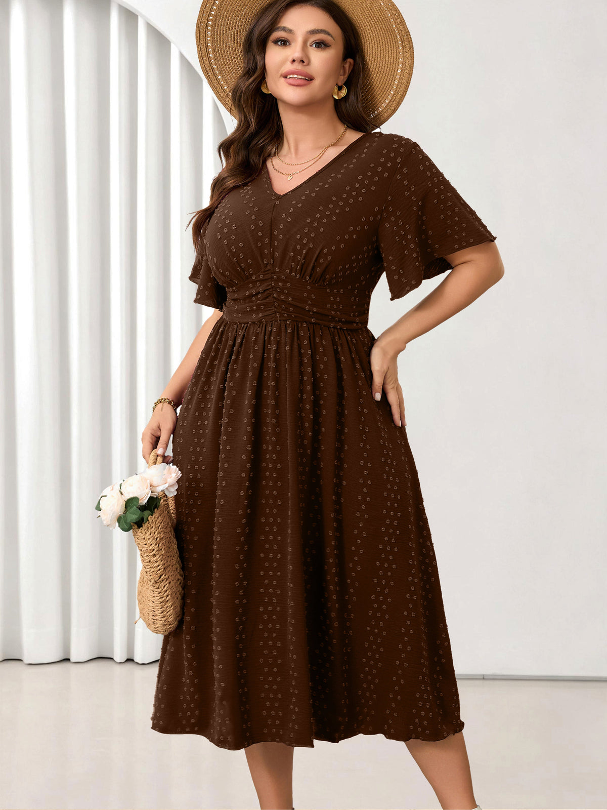 RWJ Curve Style 1006 Chocolate Brown full-length dress
