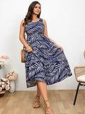 Navy White Leaf