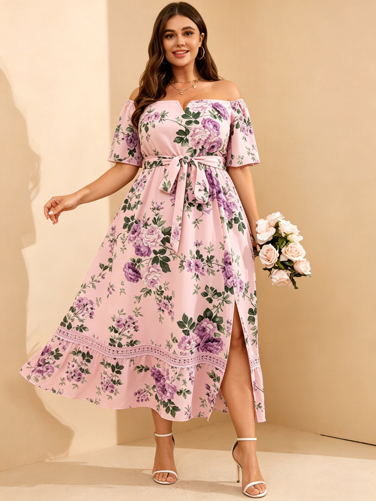 RWJ 6653 Pink Purple Floral detail image