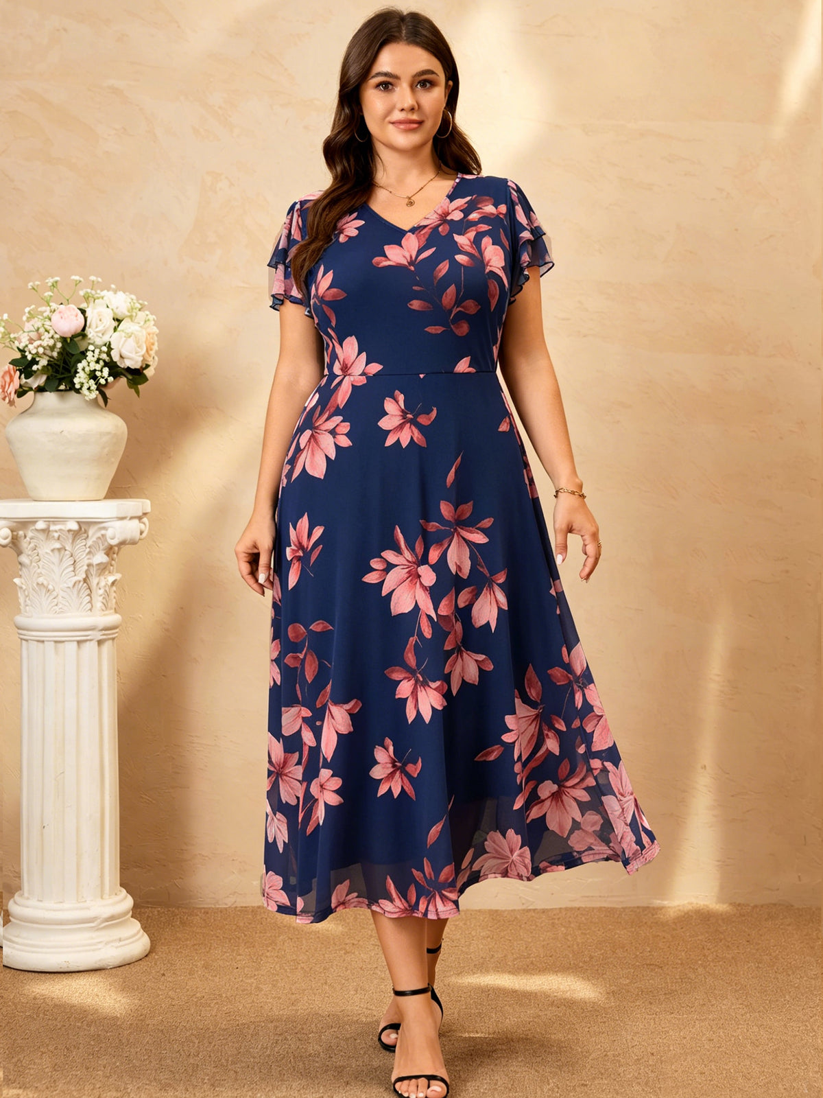 RWJ 6790 Navy Blue Floral detail image