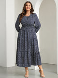Navy Blue Small Floral