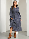Navy Blue Small Floral